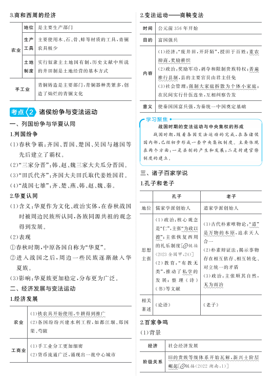 2025高考历史一轮复习考点汇总,吃透考试不低于90分