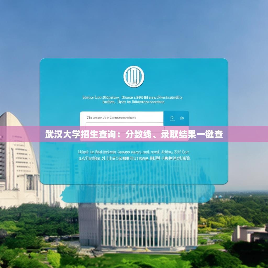 武汉大学招生查询：分数线、录取结果一键查