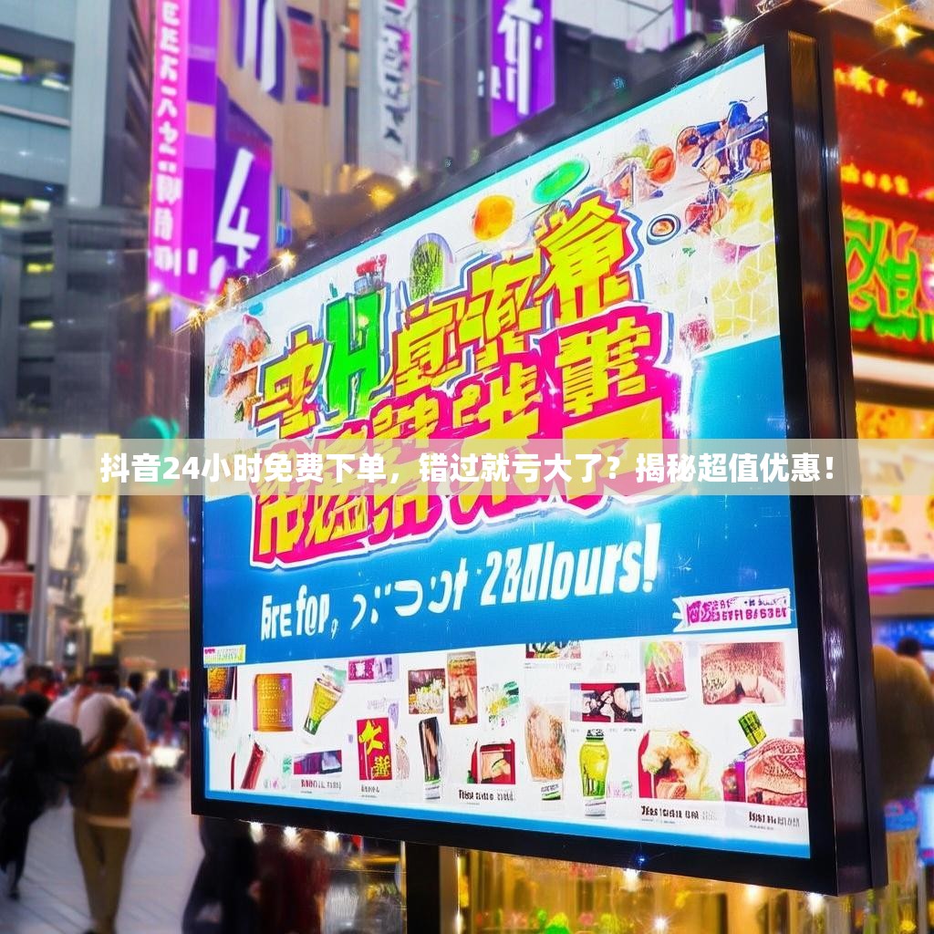 抖音24小时免费下单,错过就亏大了?揭秘超值优惠!